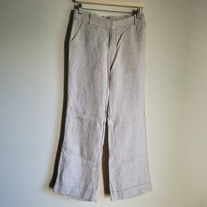 J. Crew Light Beige/Cream 100% Linen Trousers Size 2
